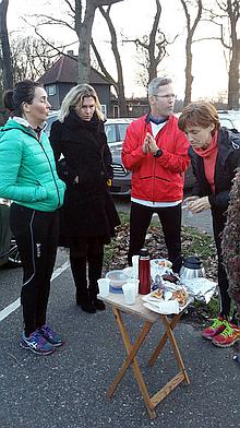 Pop-up koek-en-zopie tijdens de Climax Roparun-training
