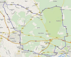 Route Roparun-training 2016